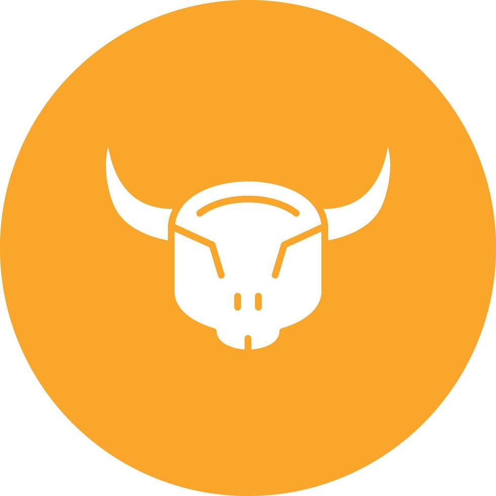 Bull Skull Glyph Circle Background Icon vector