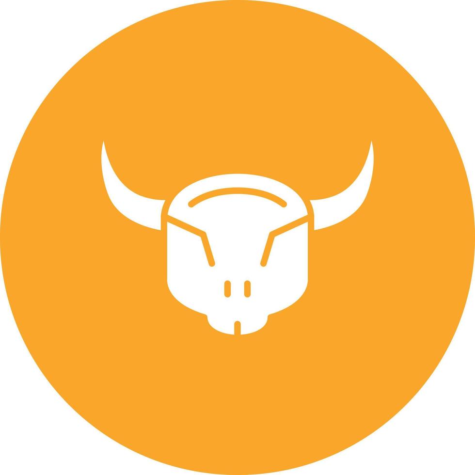 Bull Skull Glyph Circle Background Icon vector