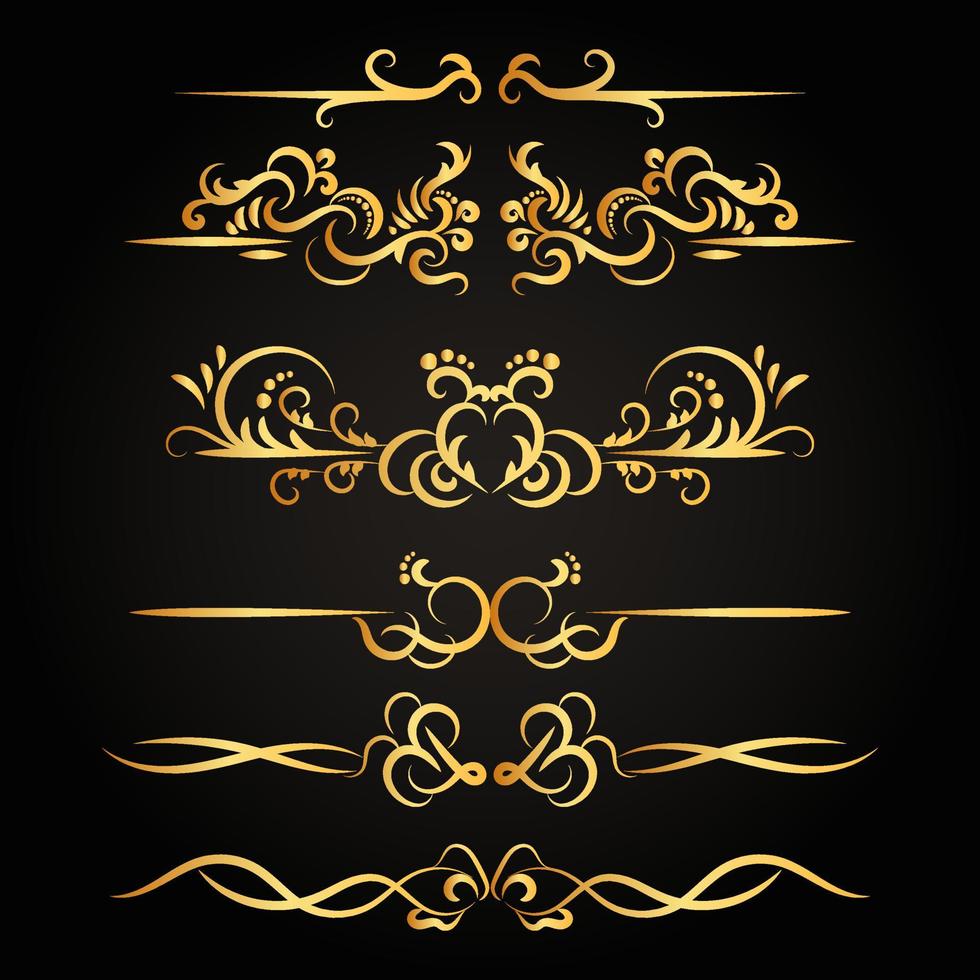 Set of luxury decorative divider collection vector