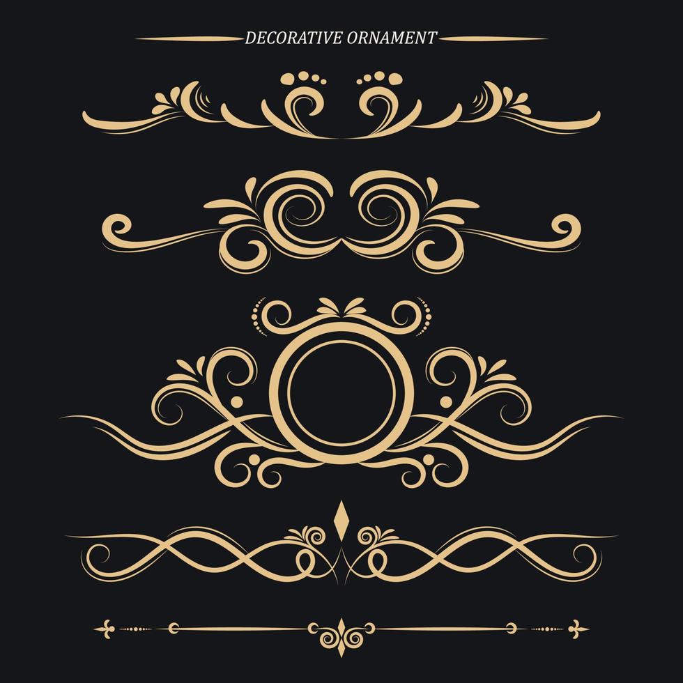 Set of vintage decorative calligraphic ornament collection vector