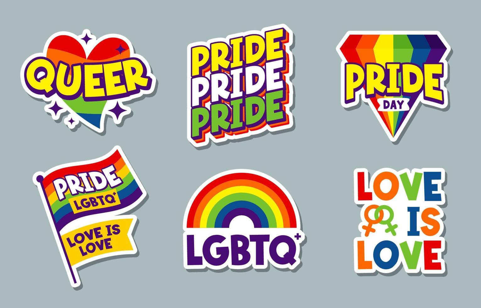 Pride Day Sticker Collection vector