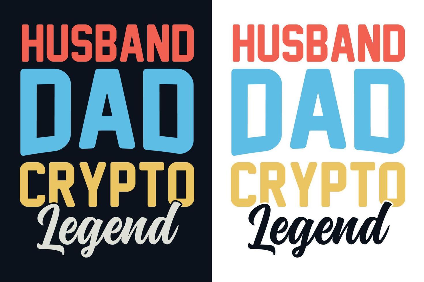 diseño de camiseta de leyenda criptográfica de marido papá, diseño de camiseta de papá criptográfico vector