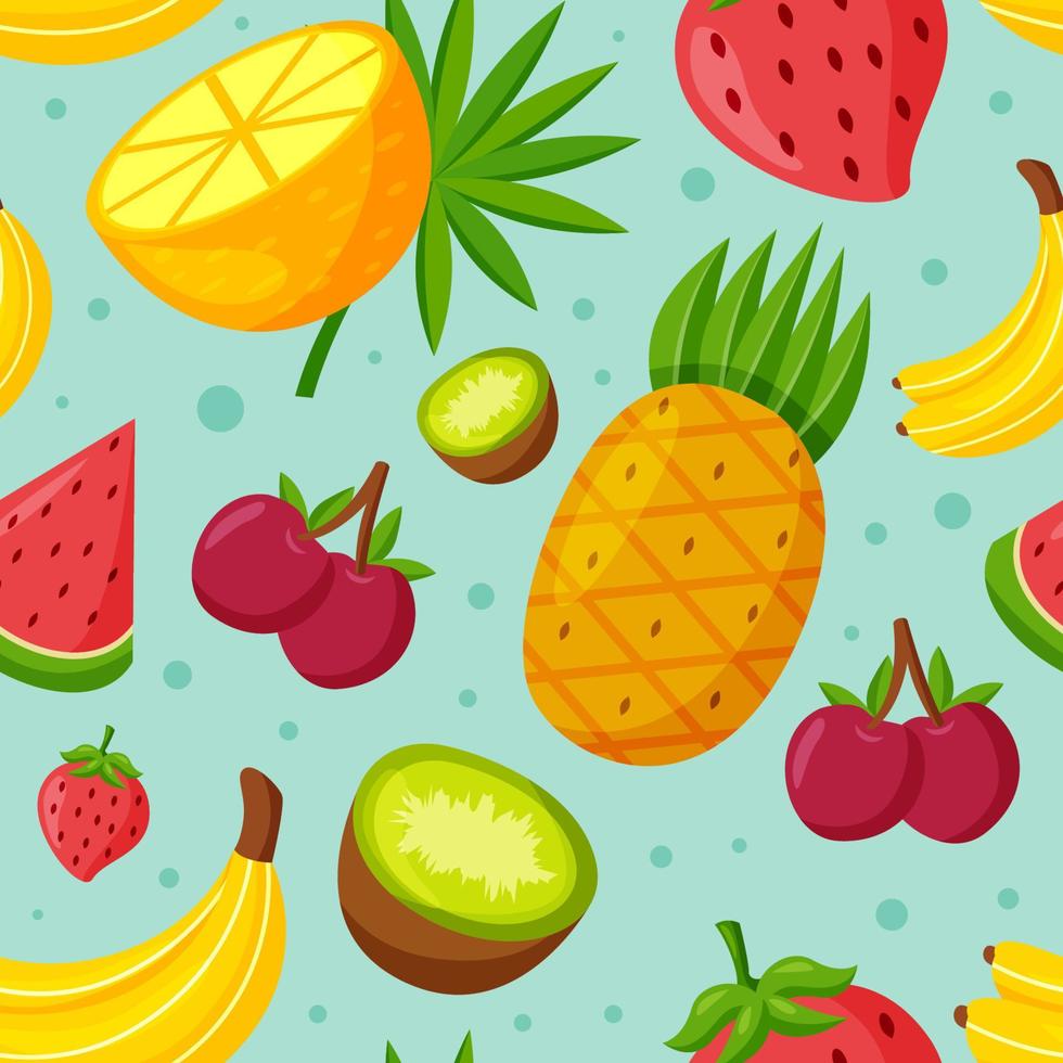 Tropical Fruit Seamless Pattern vector