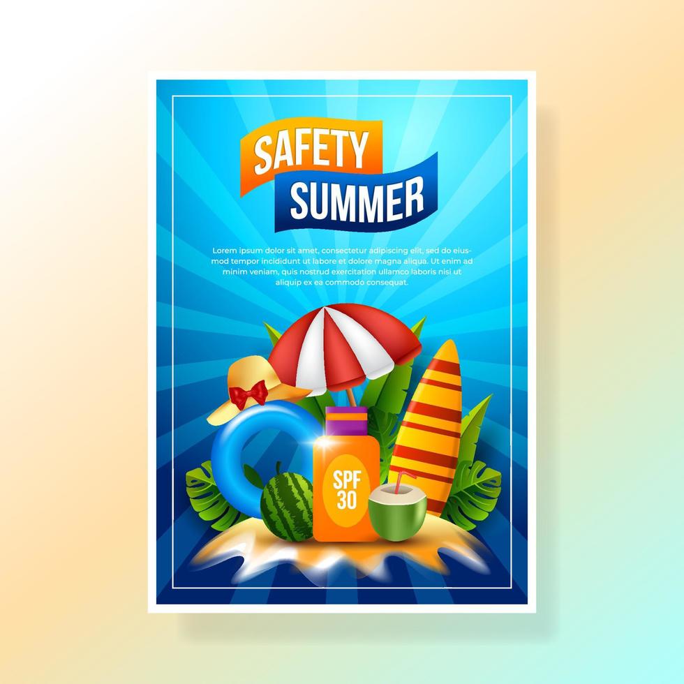 Safety Summer Poster vector