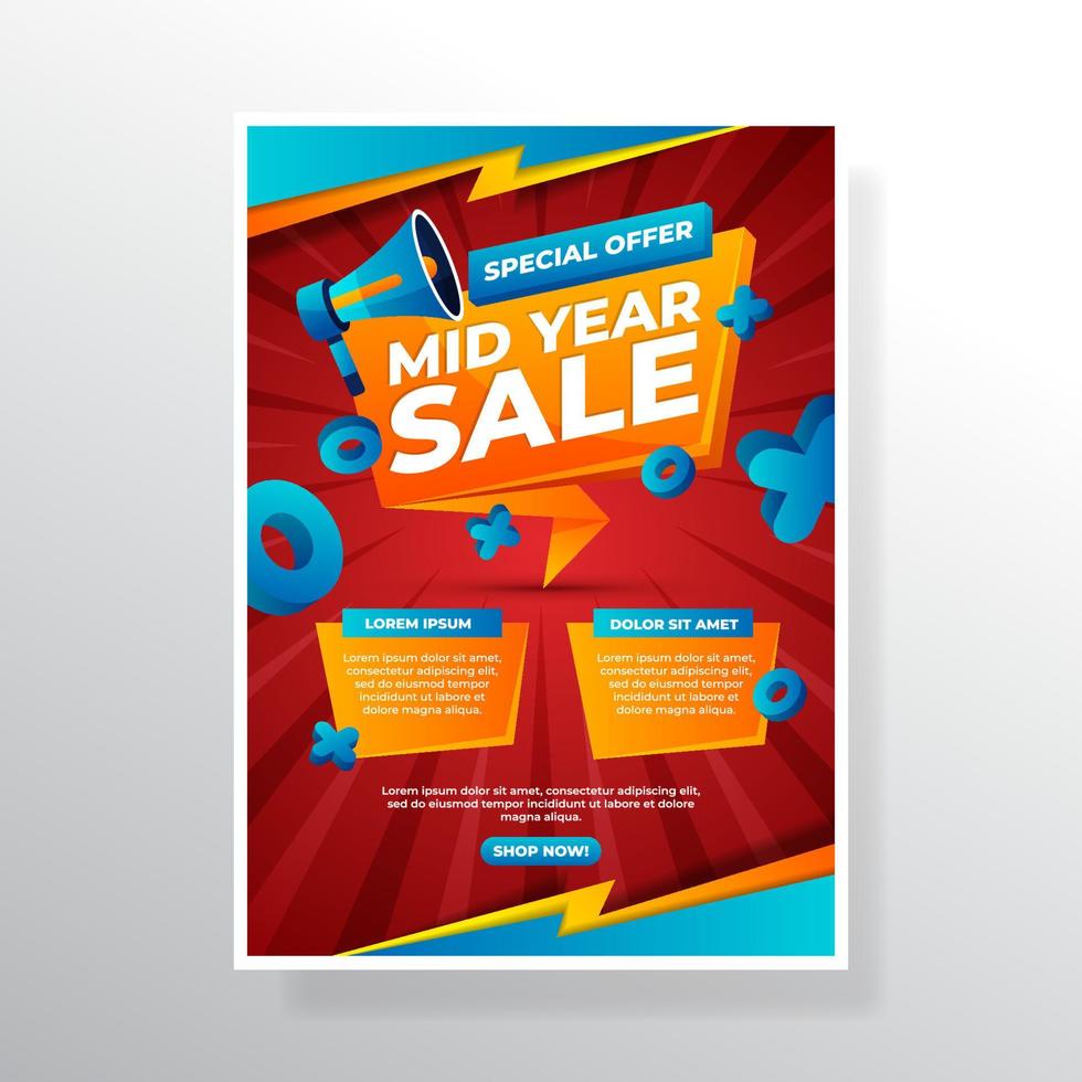 Mid Year Sale Poster vector