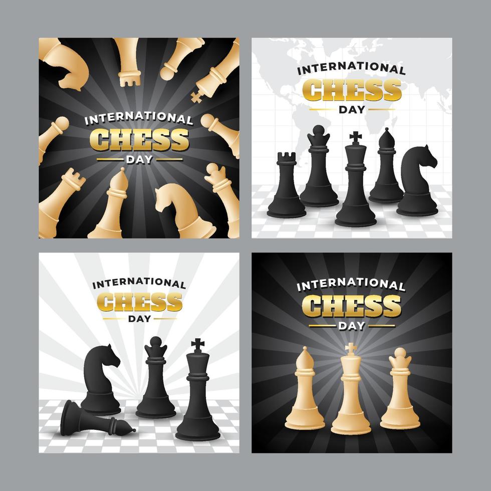 International Chess Day Social Media vector