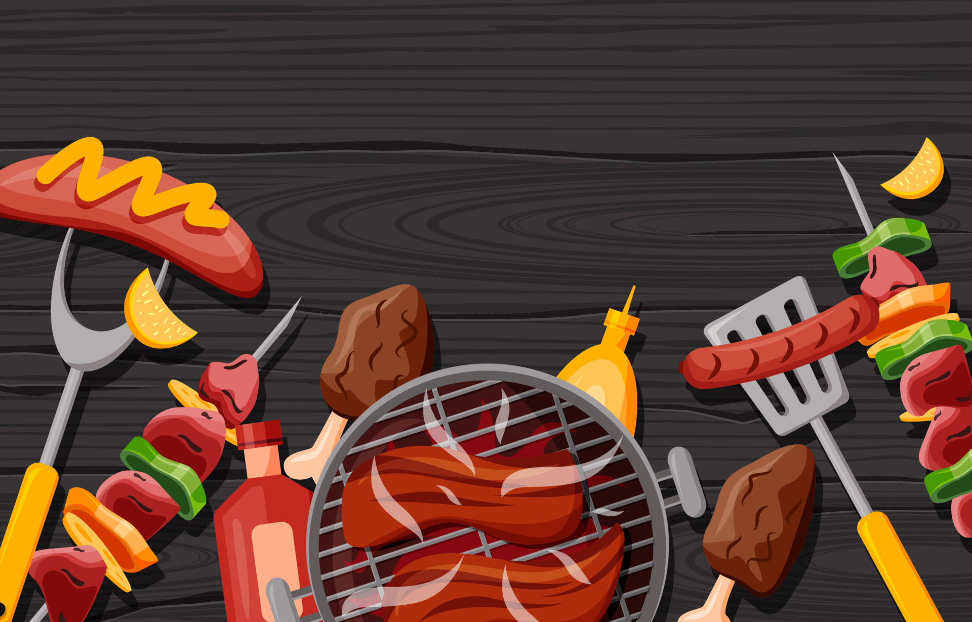 Summer Barbeque Background 7497526 Vector Art at Vecteezy