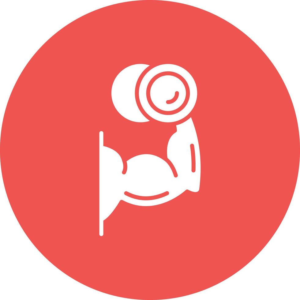 Weight Lifting Glyph Circle Background Icon vector