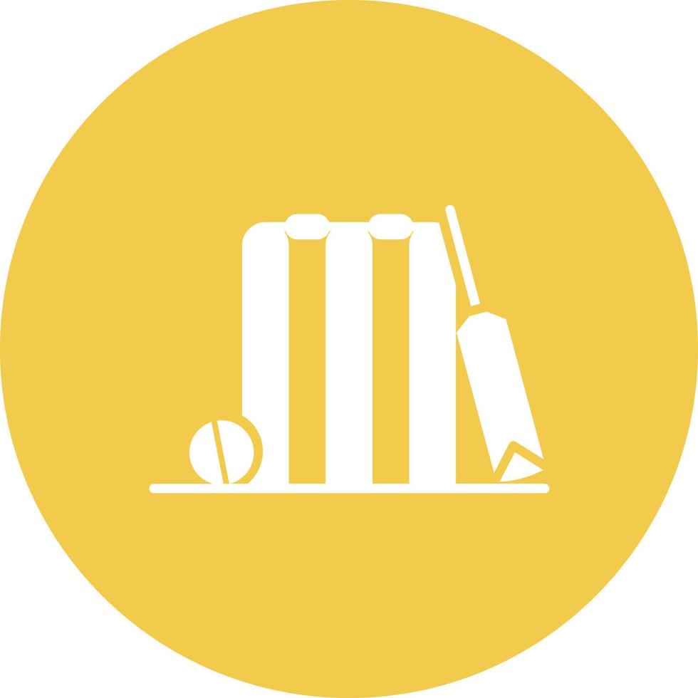 Cricket Glyph Circle Background Icon vector