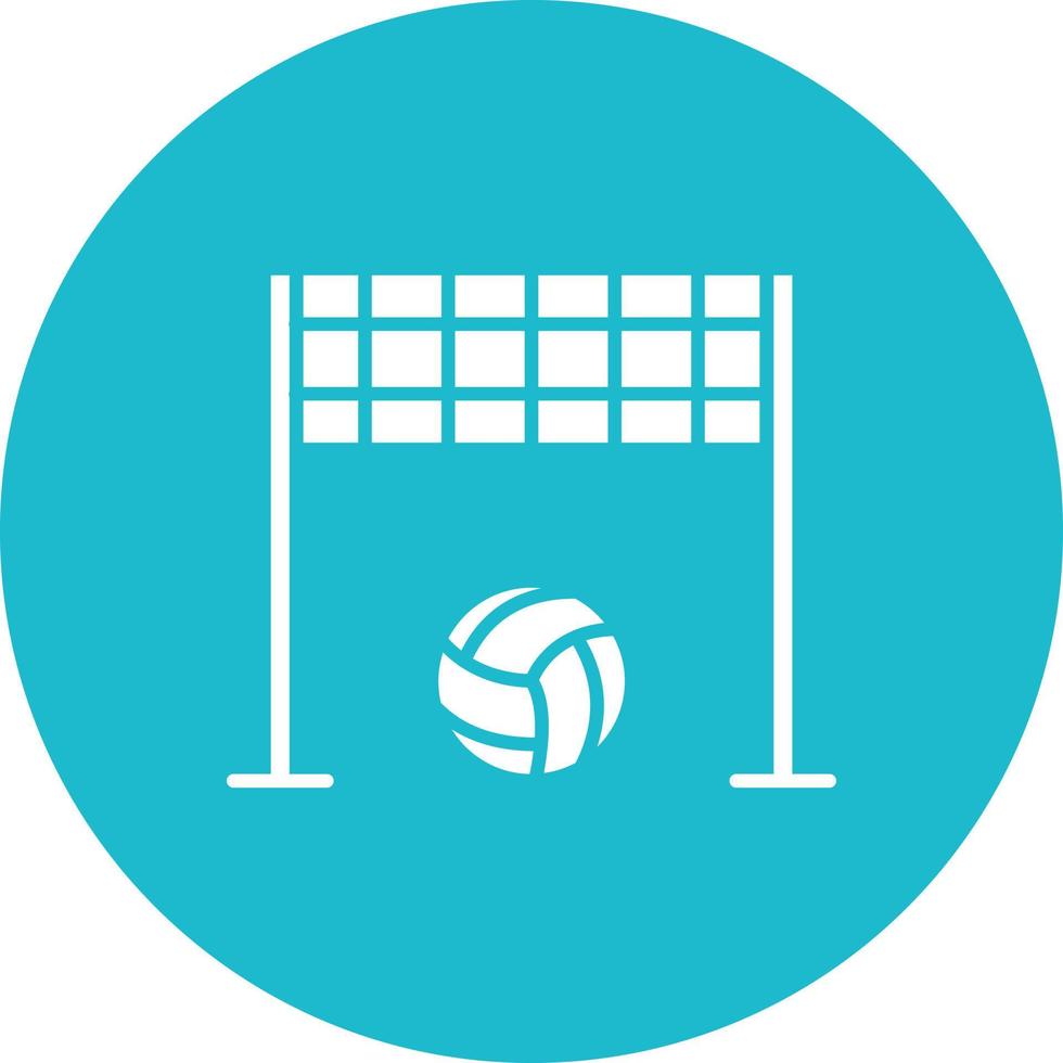 Volleyball Net Glyph Circle Background Icon vector