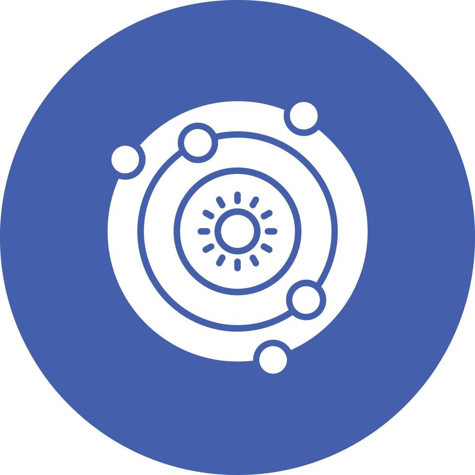 Solar System Glyph Circle Background Icon vector