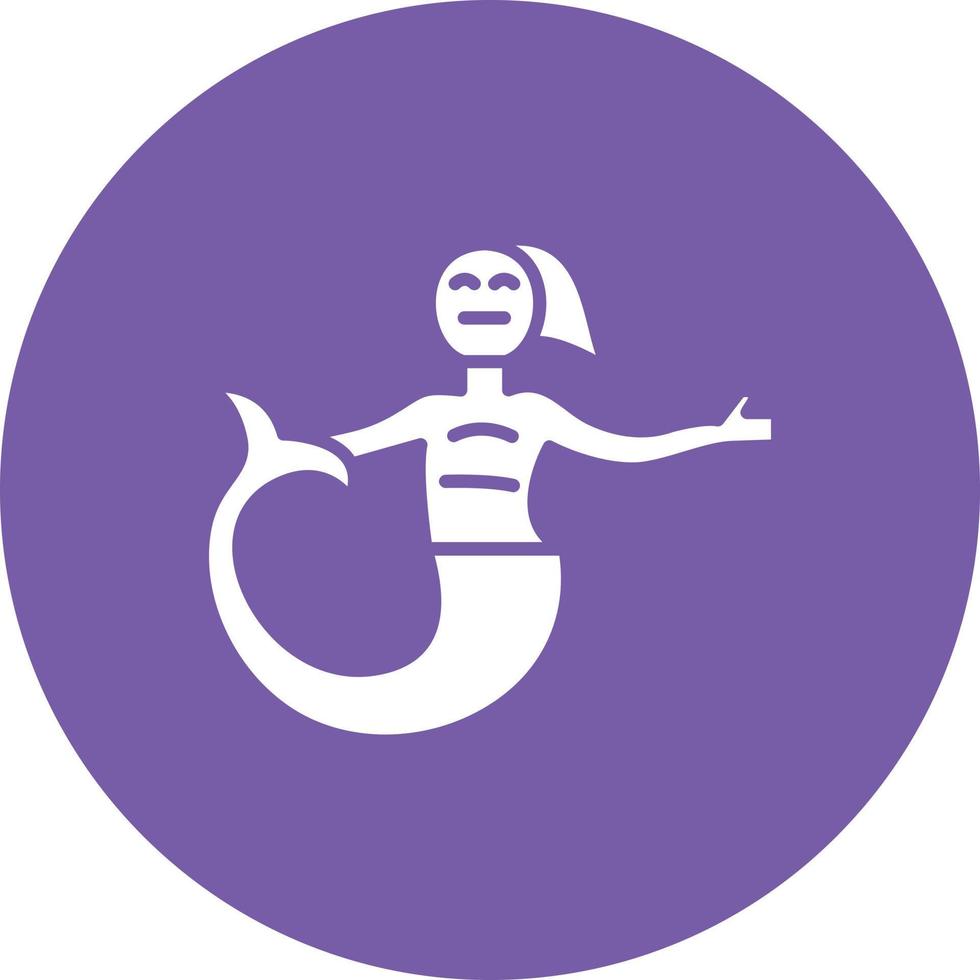 Mermaid Glyph Circle Background Icon vector