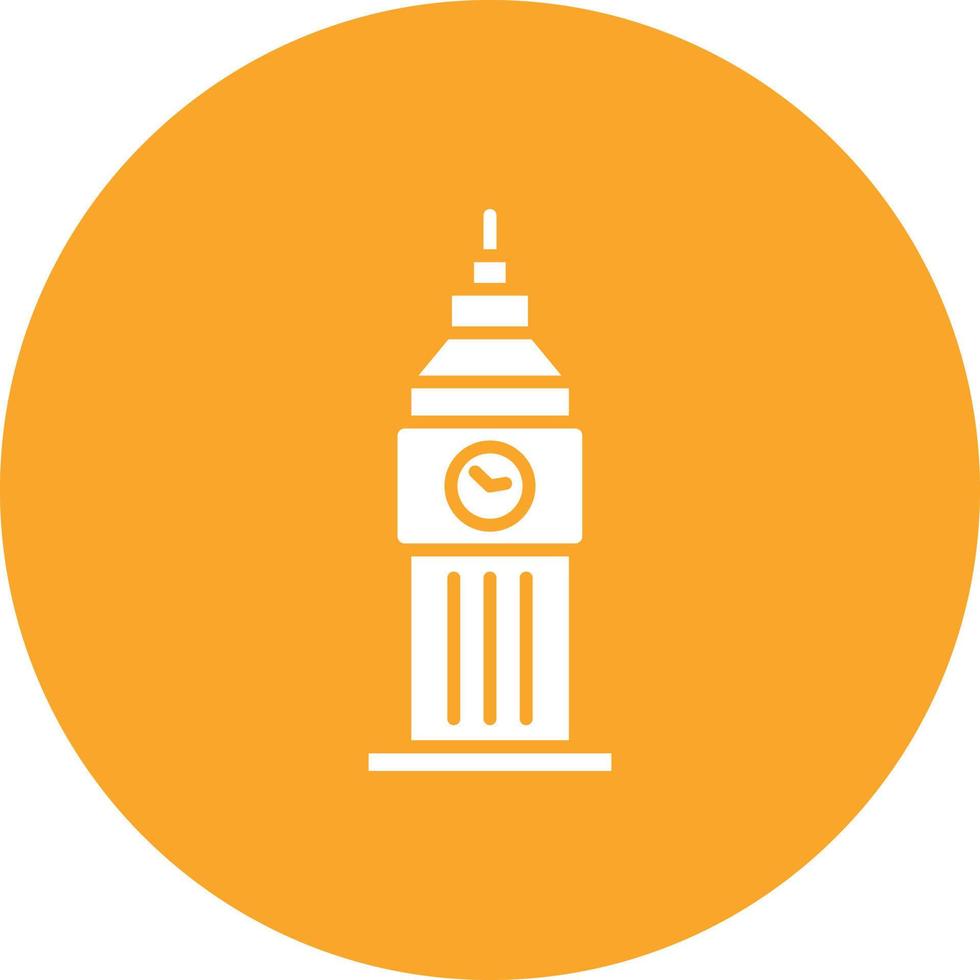 Big Ben Glyph Circle Background Icon vector