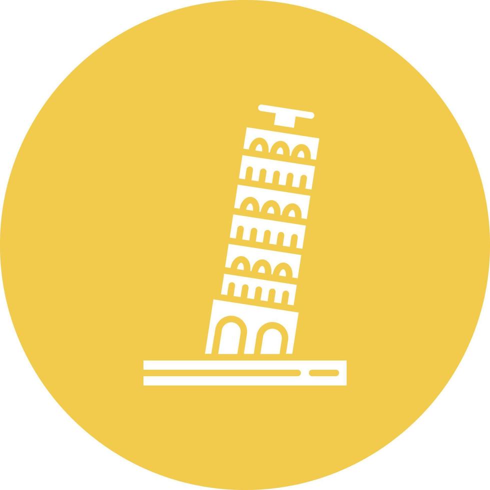 Pisa Tower Glyph Circle Background Icon vector