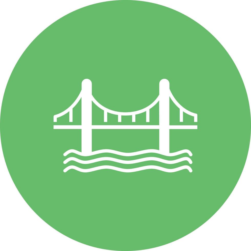 Golden Gate Bridge Glyph Circle Background Icon vector