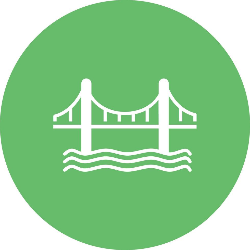 icono de fondo de círculo de glifo de puente golden gate vector