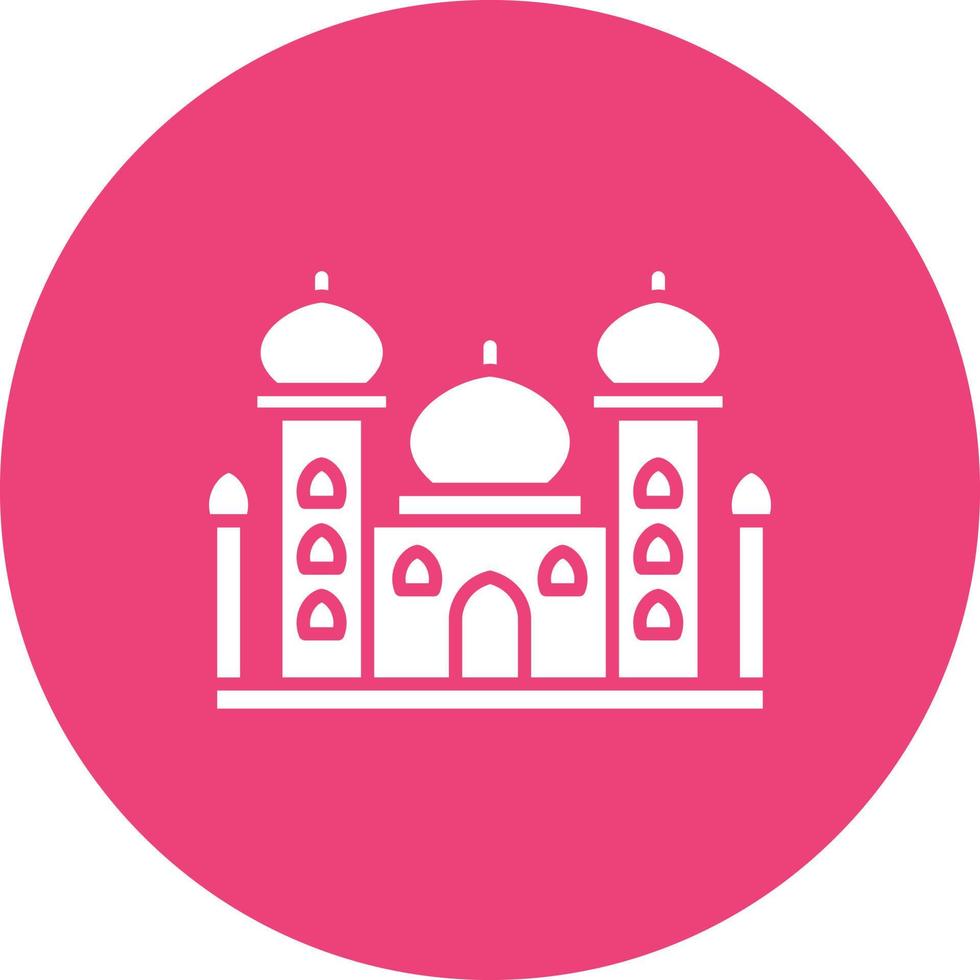 Taj Mahal Glyph Circle Background Icon vector