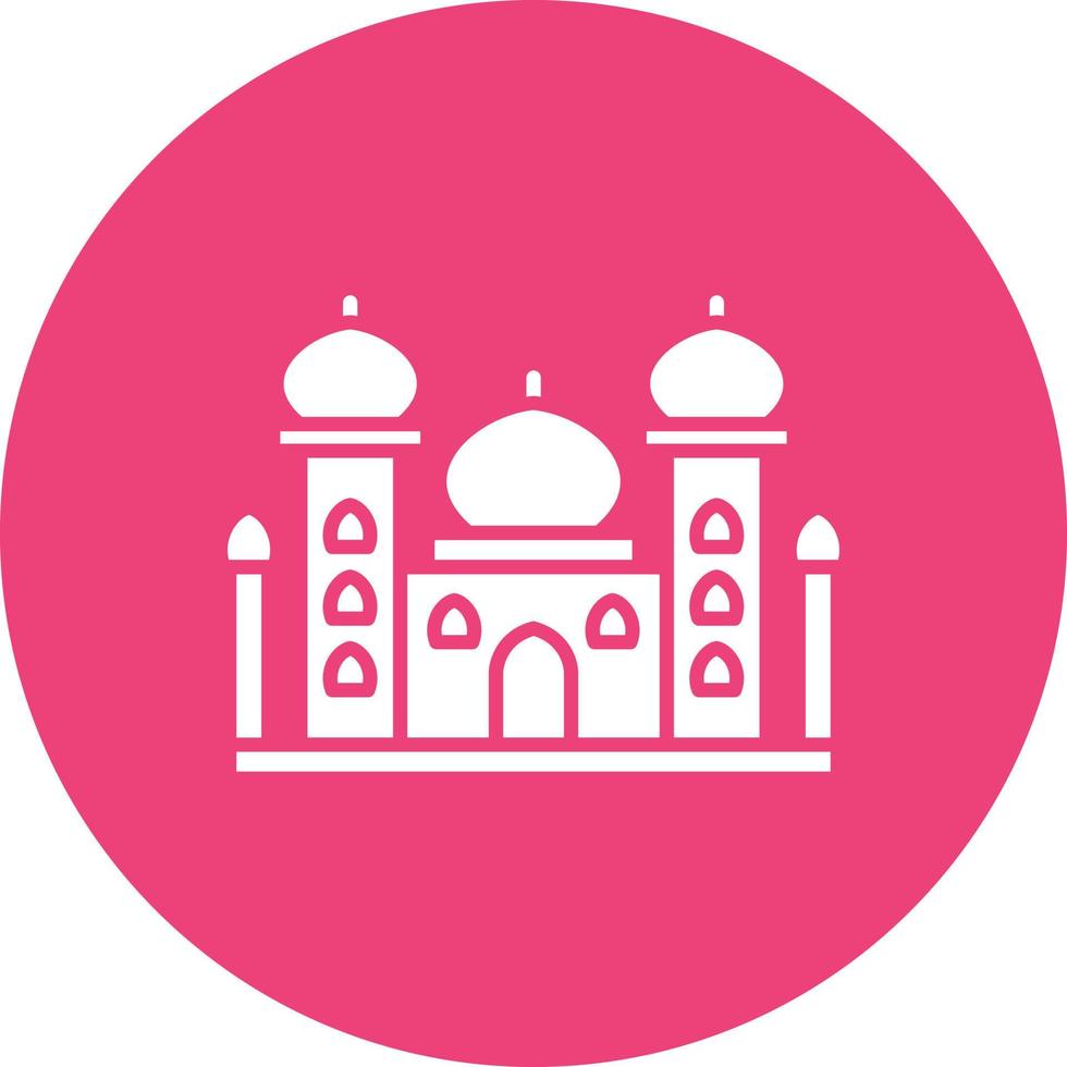 Taj Mahal Glyph Circle Background Icon vector