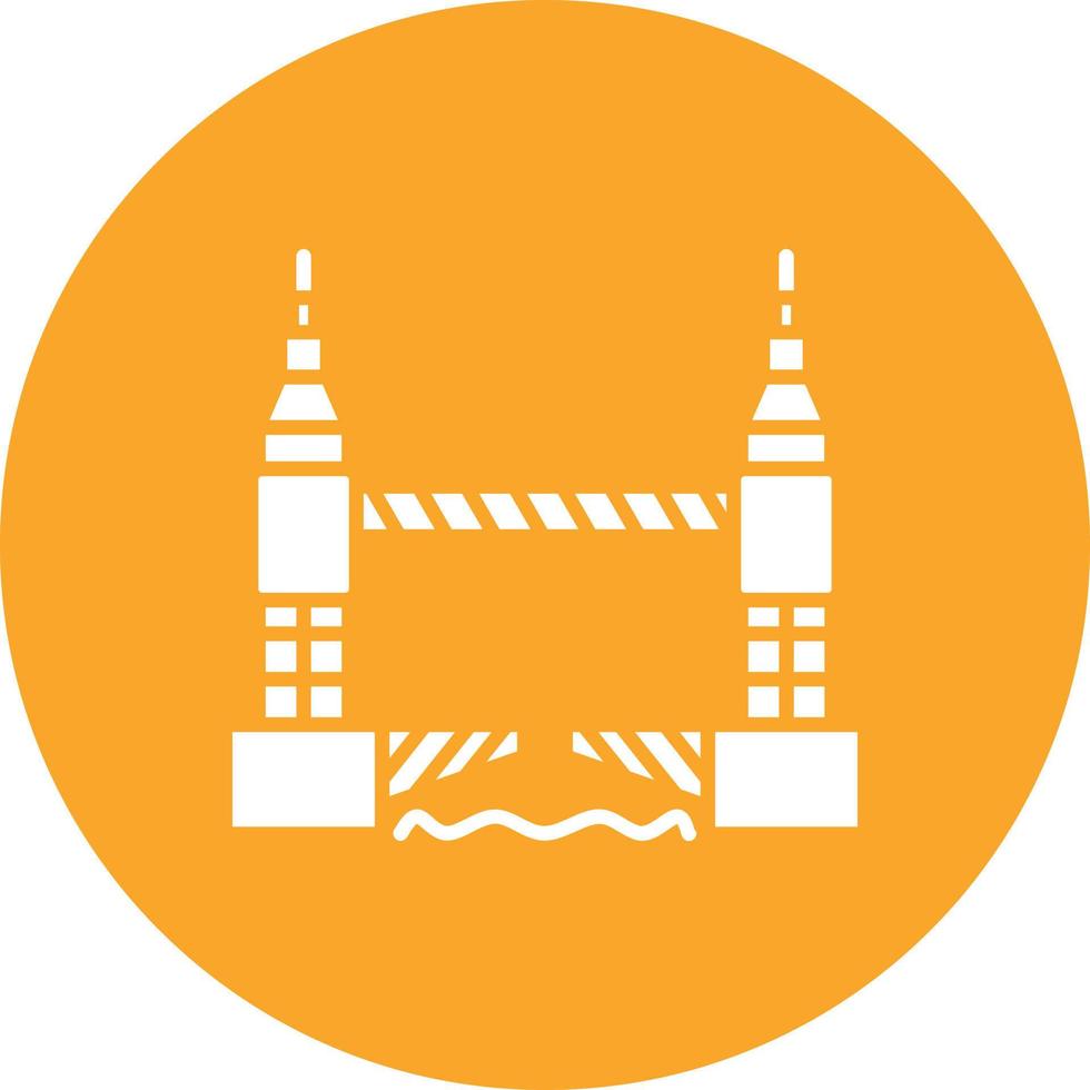 Tower Bridge Glyph Circle Background Icon vector
