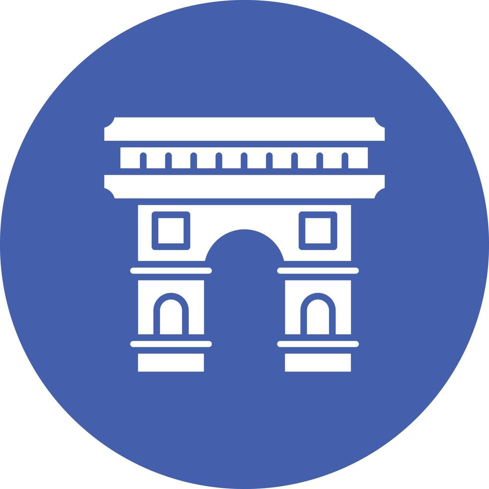 Arc De Triomphe Glyph Circle Background Icon vector