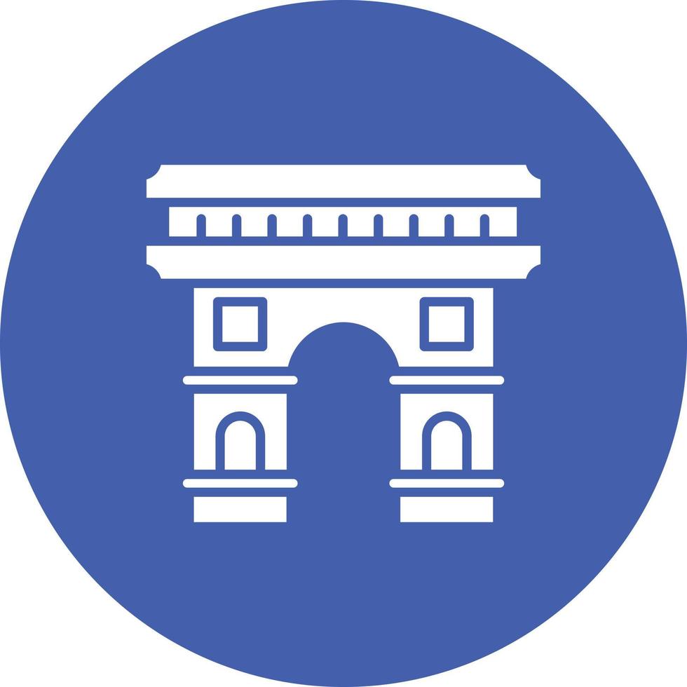 icono de fondo de círculo de glifo de arc de triomphe vector