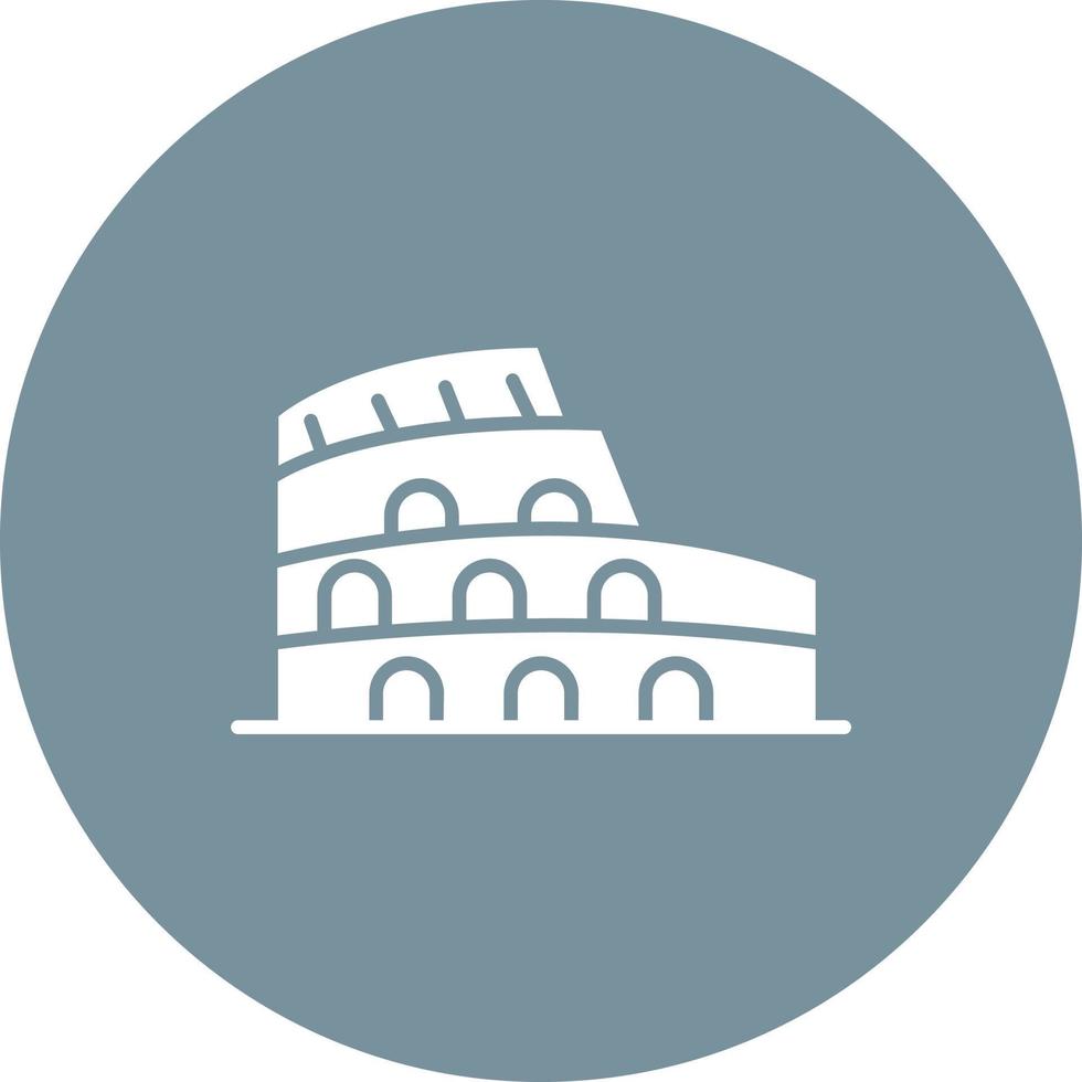 icono de fondo de círculo de glifo de coliseo vector