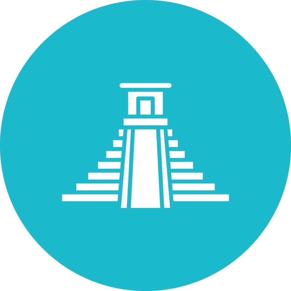 icono de fondo de círculo de glifo de chichen itza vector