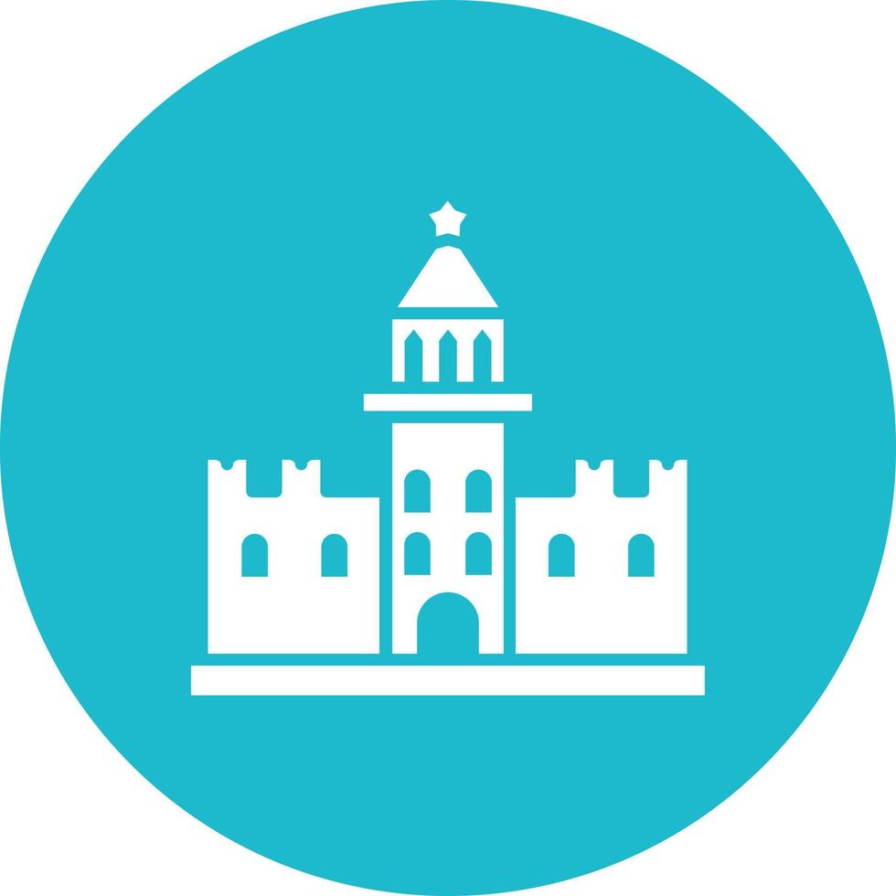 Kremlin Glyph Circle Background Icon vector
