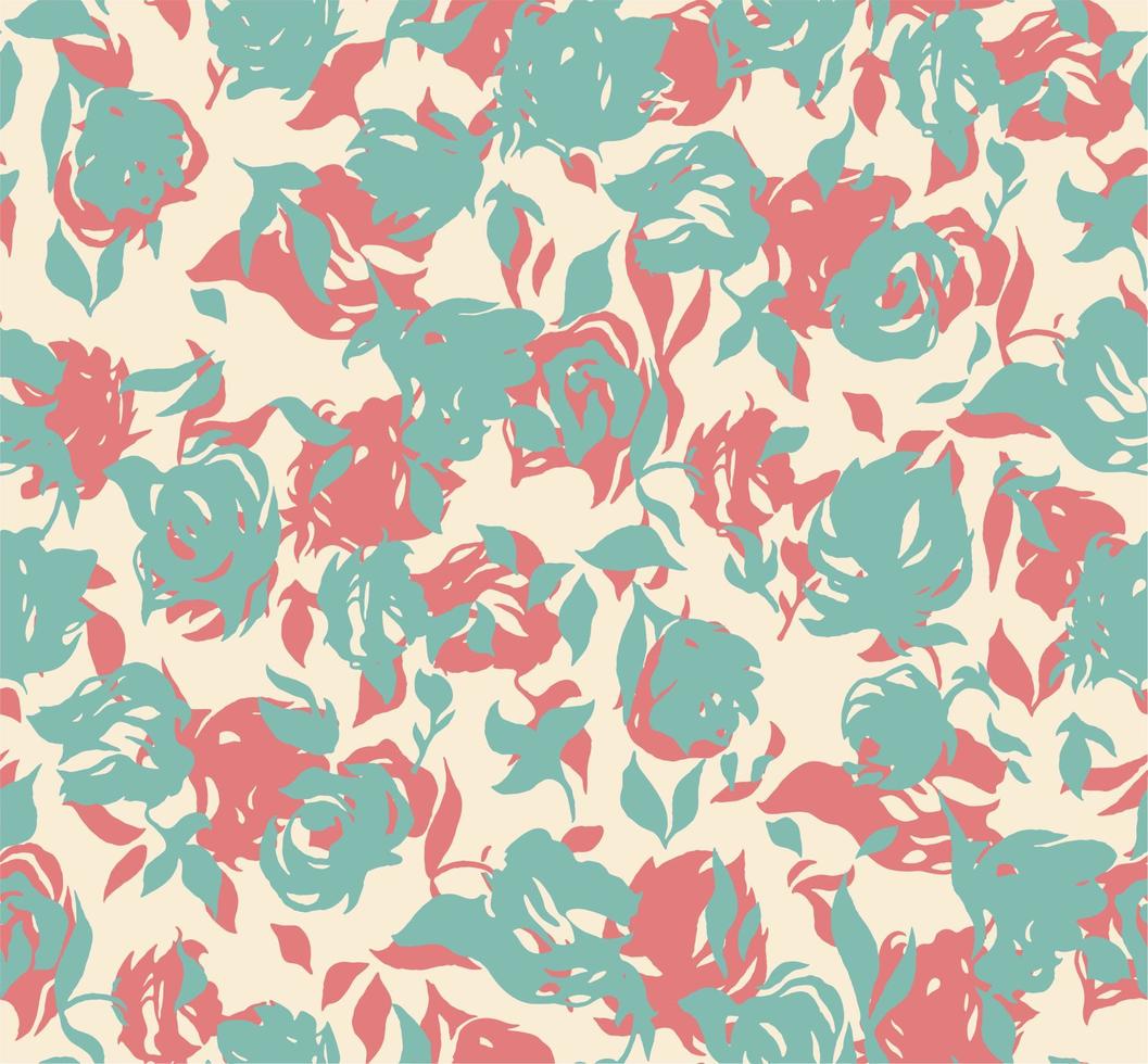 Repeating pattern with floral elements, perfect for textiles, wrapping paper and decoration vector