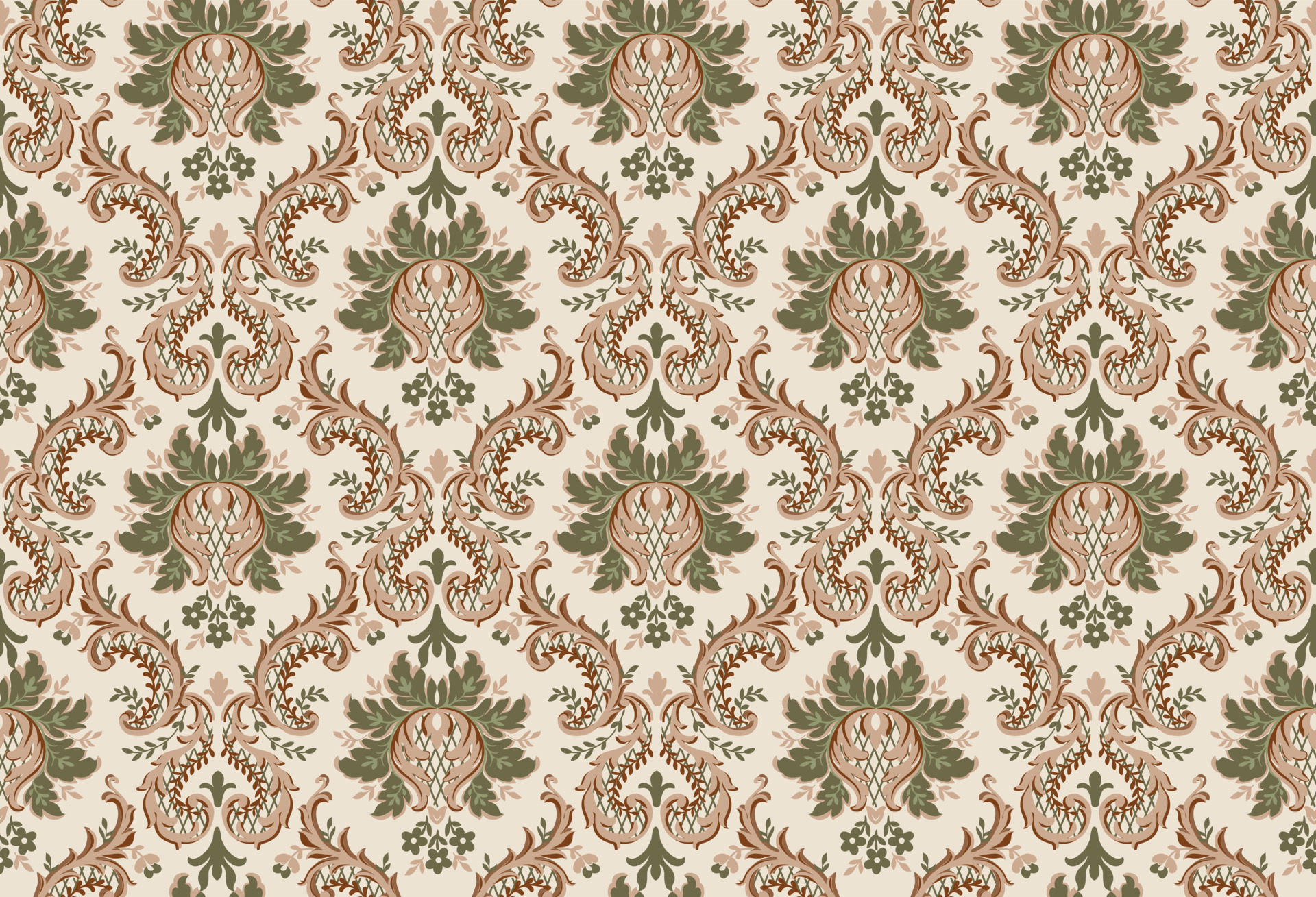 damask pattern with flowers and vintage tapestry motifs, perfect for