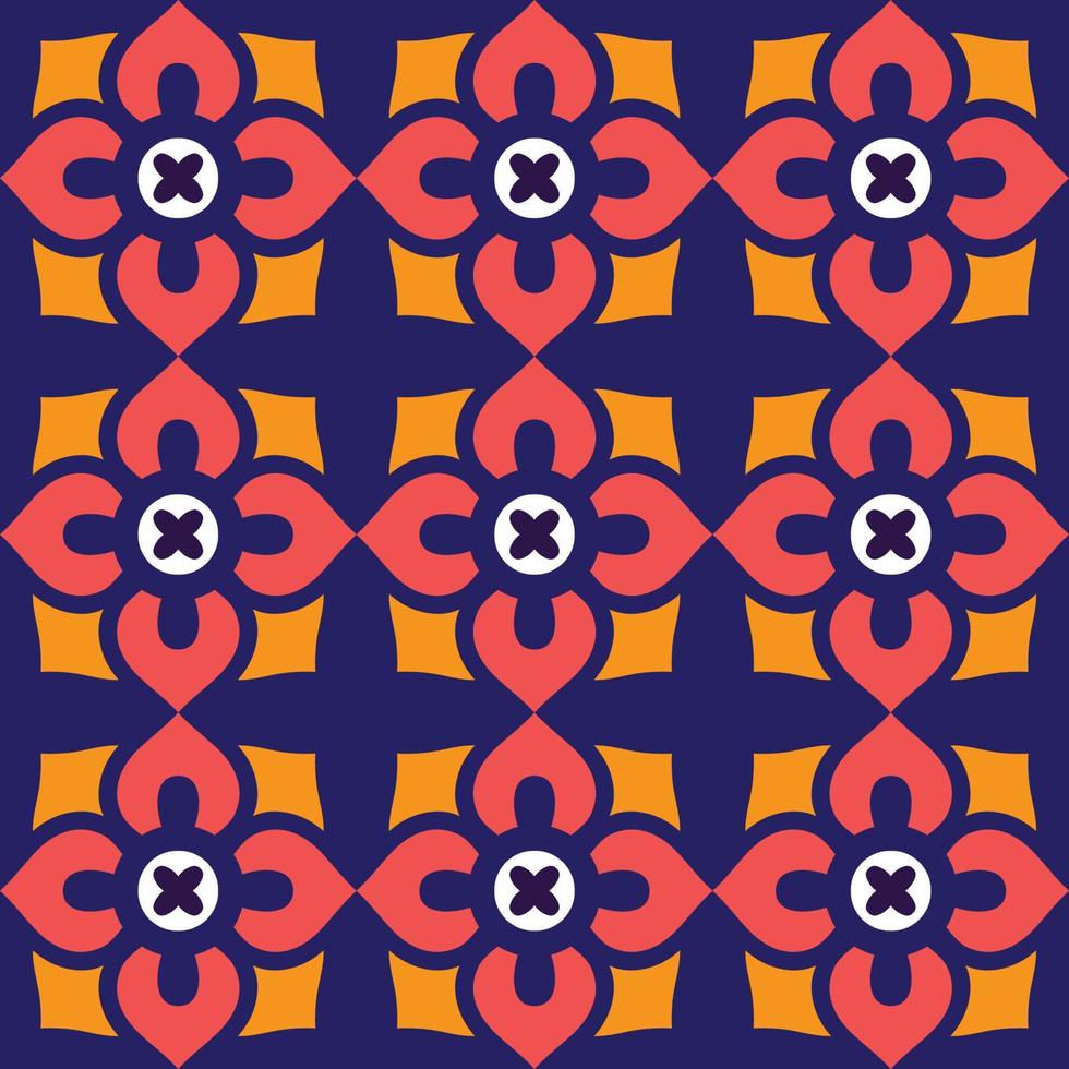 Floor tiles pattern in vintage style vector