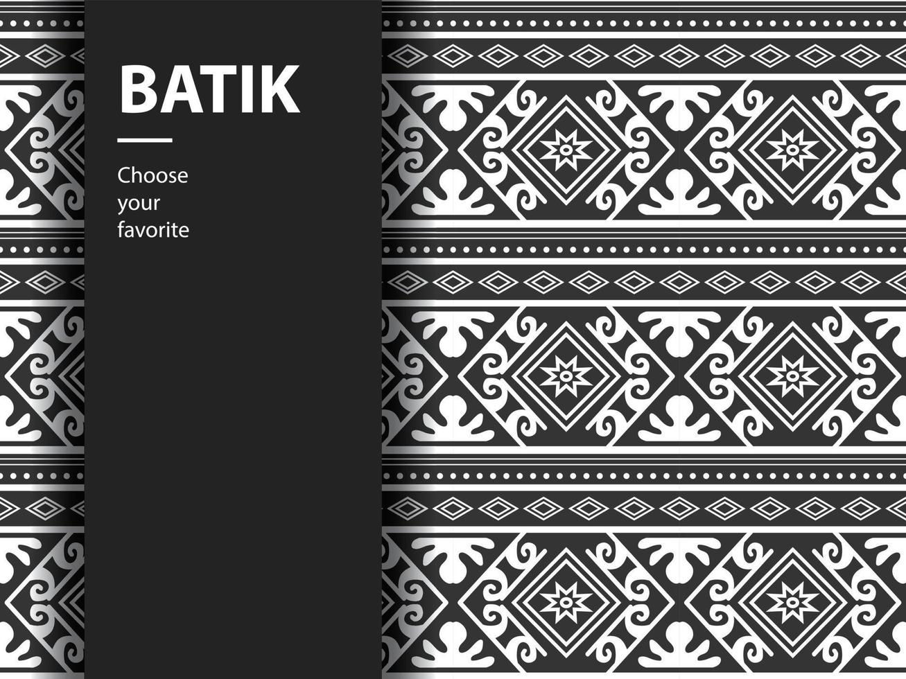 ethnic batik vector indonesian pattern fashion seamless vintage textile abstract flat culture art