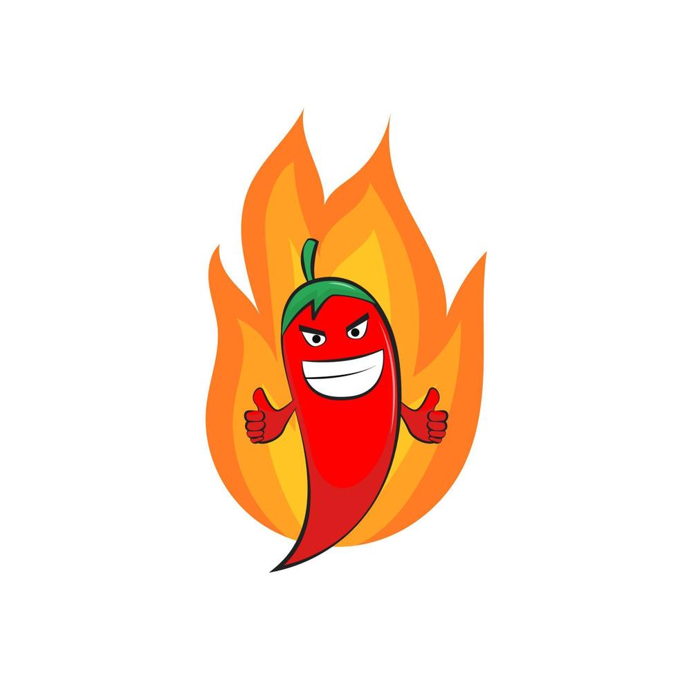 diseño de logotipo de chile rojo picante vector