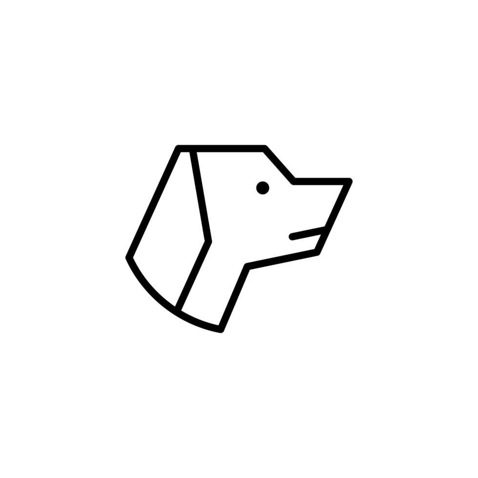 logo de perro en estilo de rayas negras vector