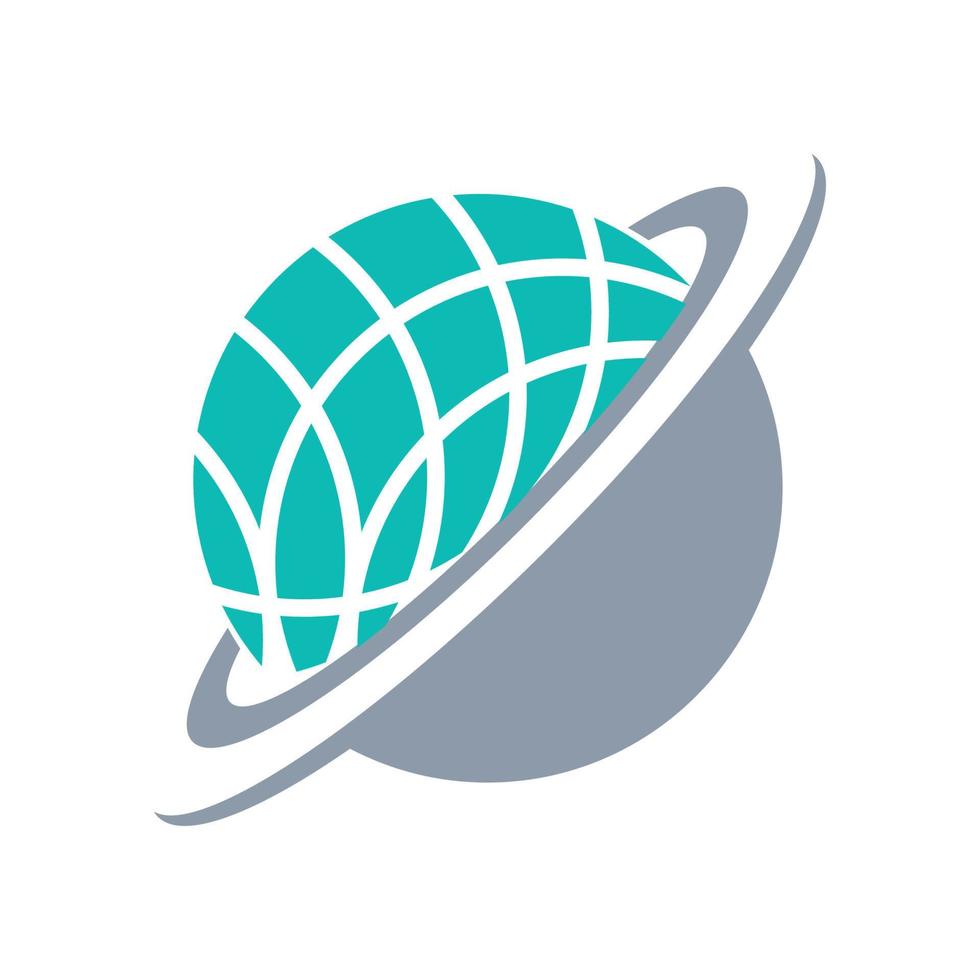 Circle globe logo. simple design with earth and internet symbols, perfect for a logo or icon vector
