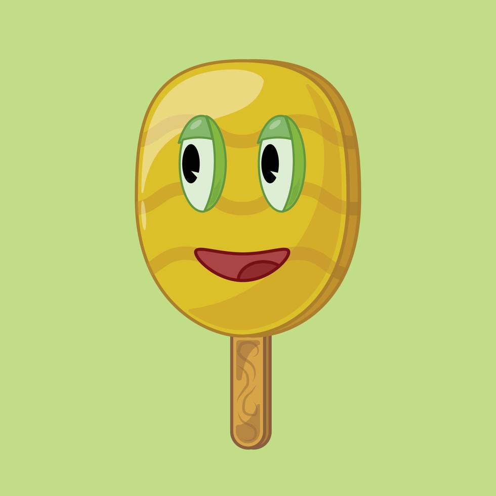 Ilustración de vector de emoticono de helado de piña