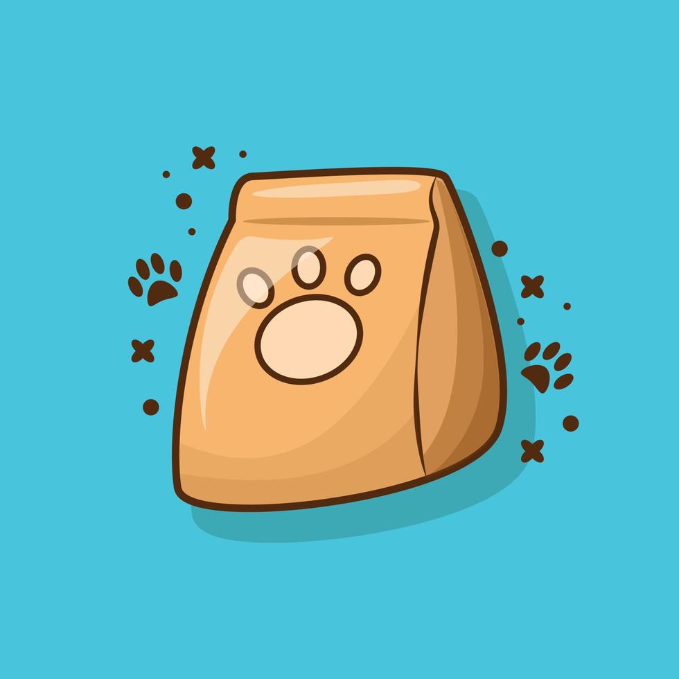 Pet Food in Paper Bag Vector Illustration