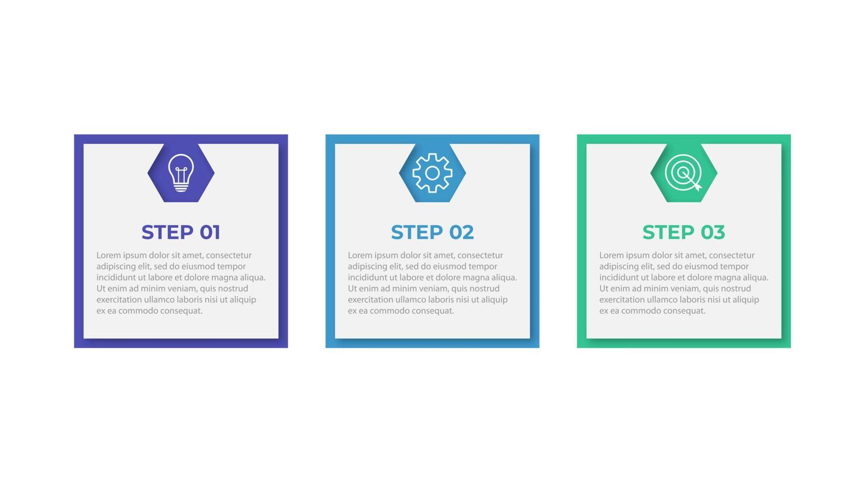 Timeline infographic design with circle for business template. Vector 3 steps.