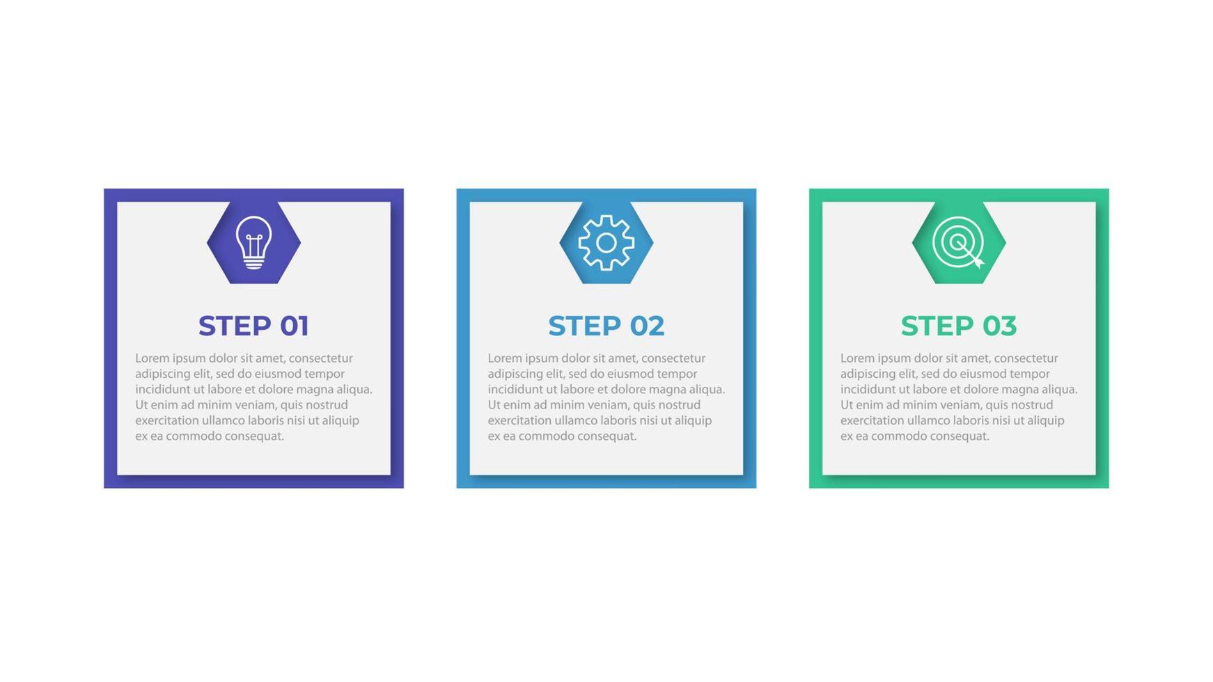 diseño infográfico de línea de tiempo con círculo para plantilla de negocio. vector 3 pasos.