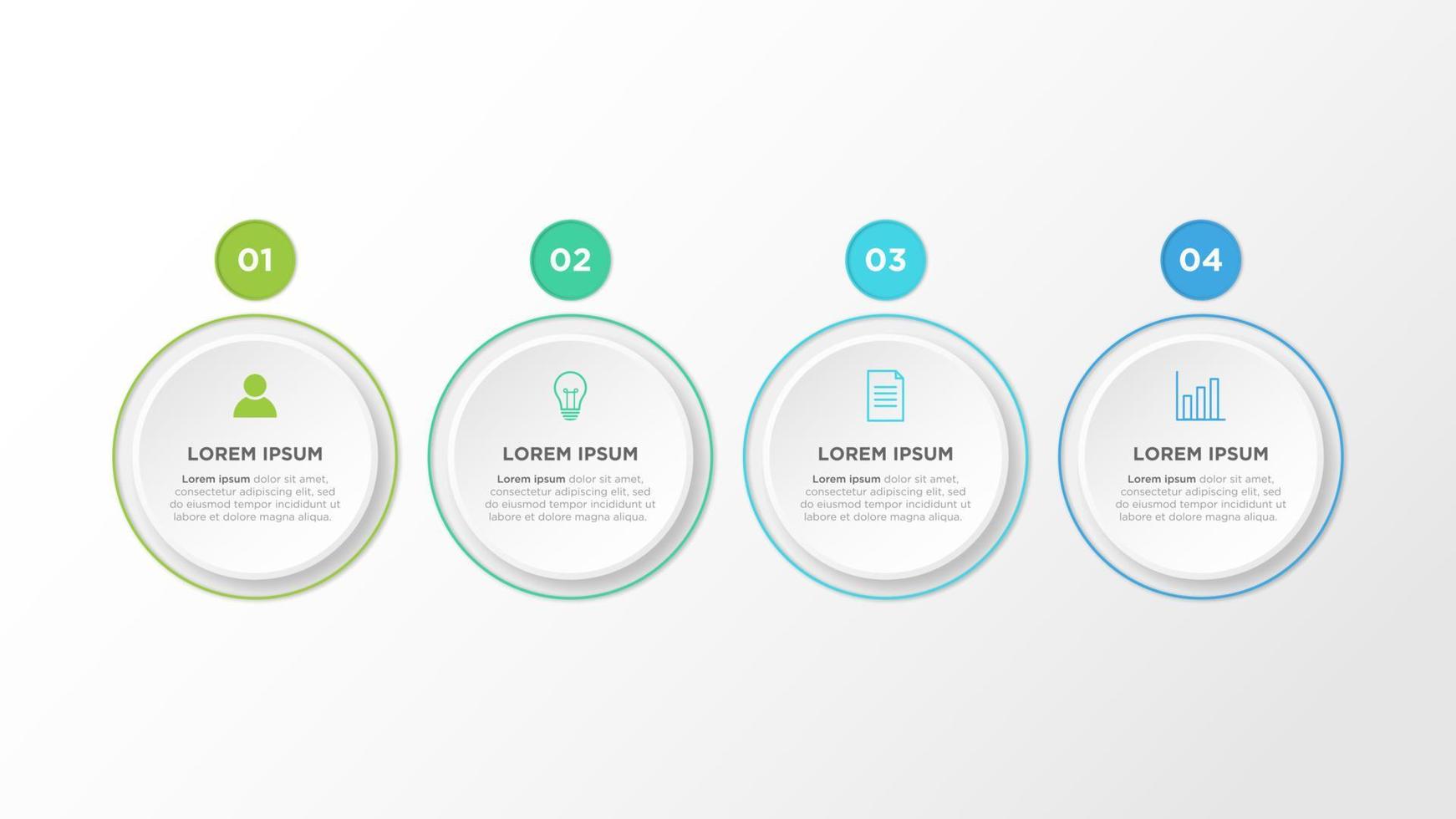 Timeline infographic design with circle for business template. Vector 4 steps.