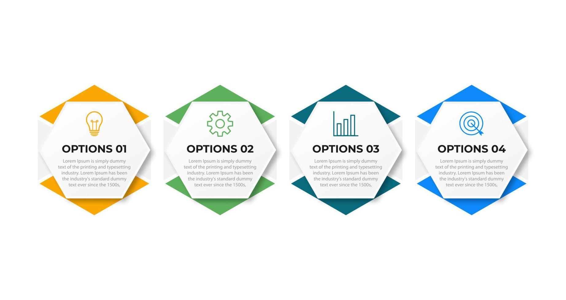 Vector infographic design template with 4 options or steps