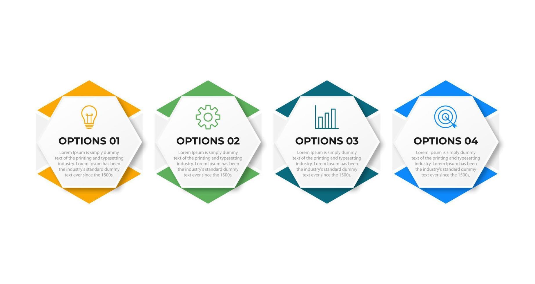 plantilla de diseño infográfico vectorial con 4 opciones o pasos vector