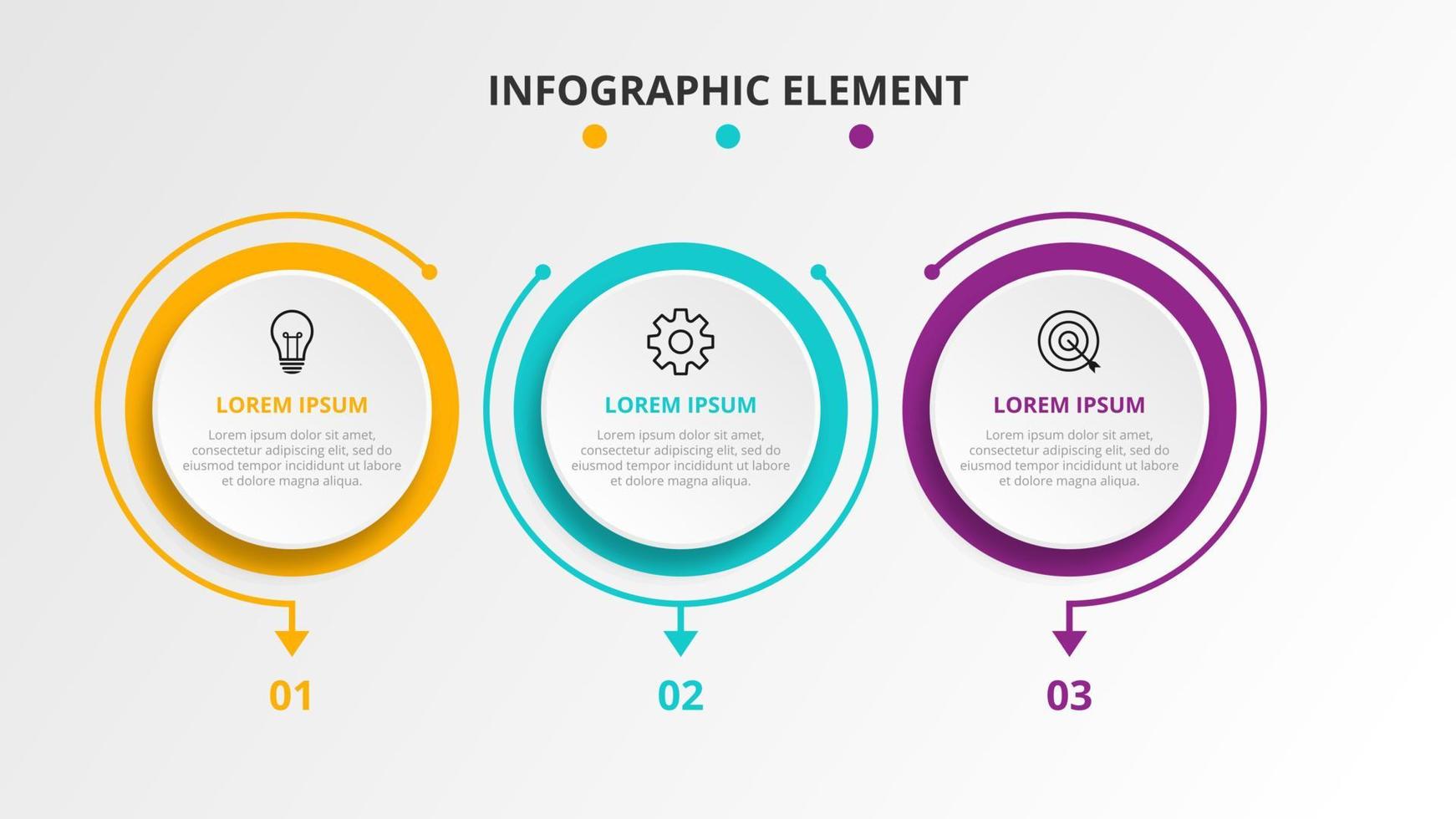 Business infographic 3 step element template vector