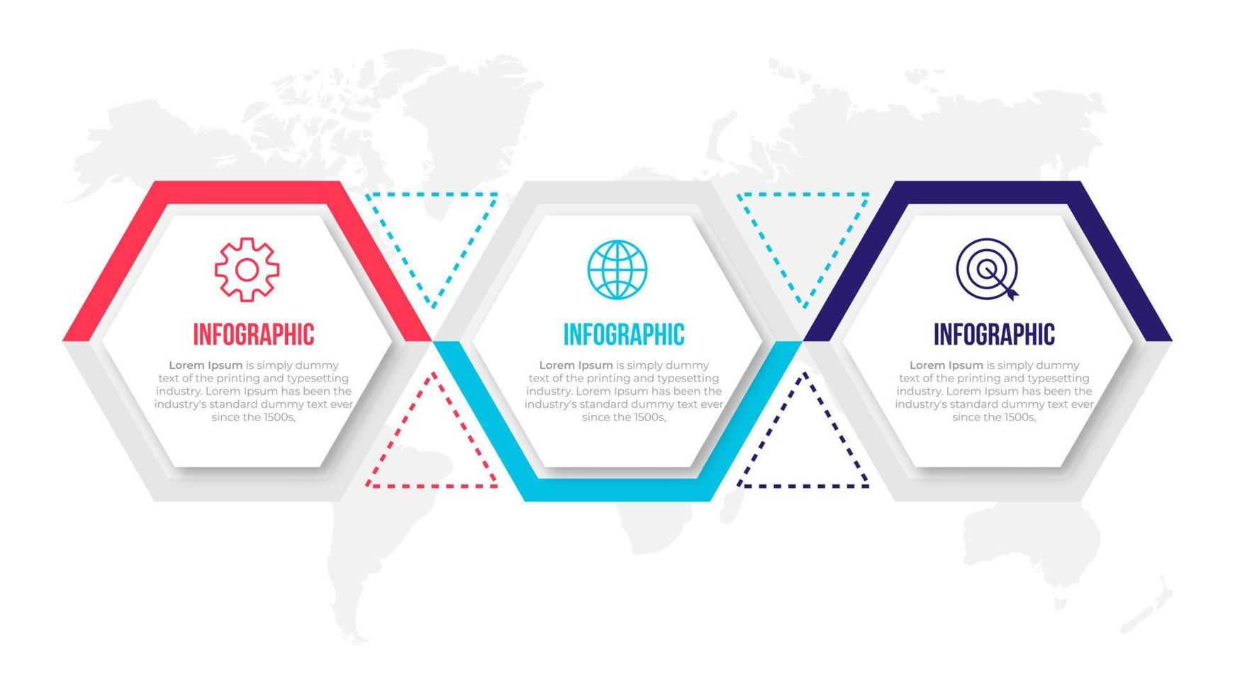 Timeline infographic design element and number options. Business concept with 3 steps. Can be used for workflow layout, diagram, annual report, web design. Vector business template for presentation.