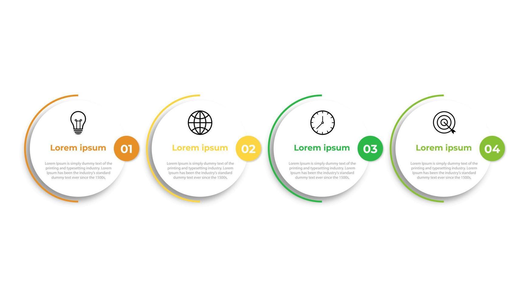 Business infographic template. Thin line design label with icon and 4 options, steps or processes. vector