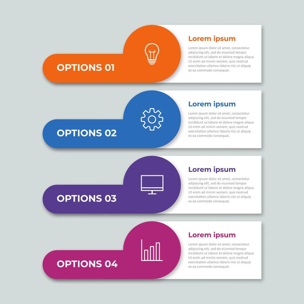 Presentation business infographic template with 4 options. Vector illustration.