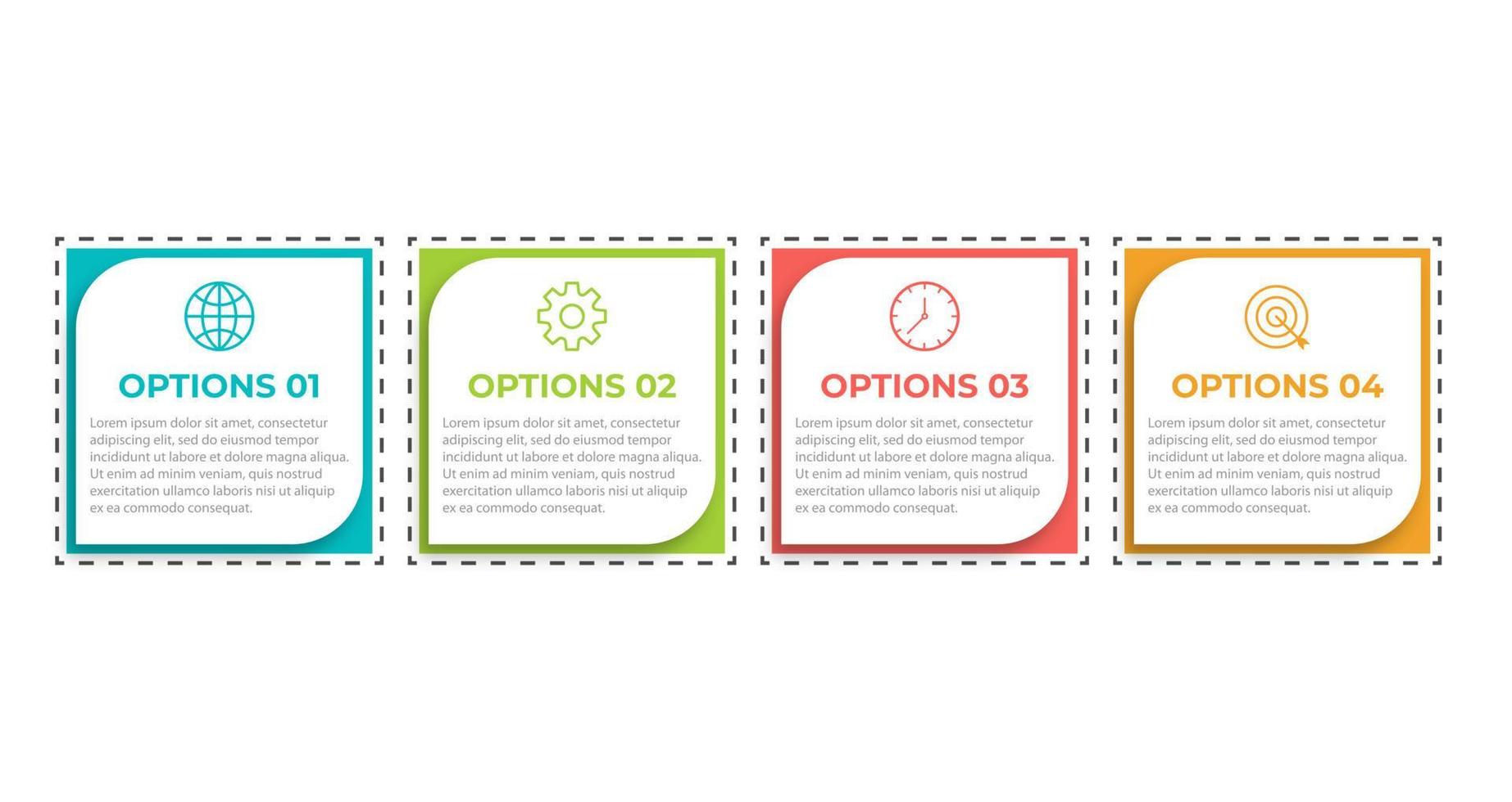 Presentation business infographic template with 4 options. Vector illustration.