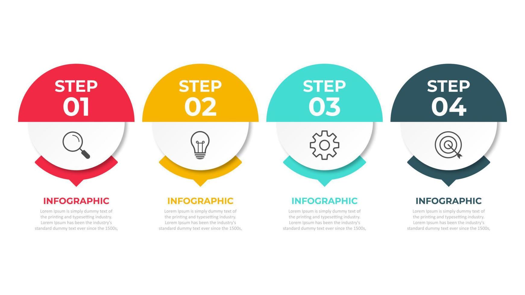 Presentation business infographic template with 4 options. Vector illustration.