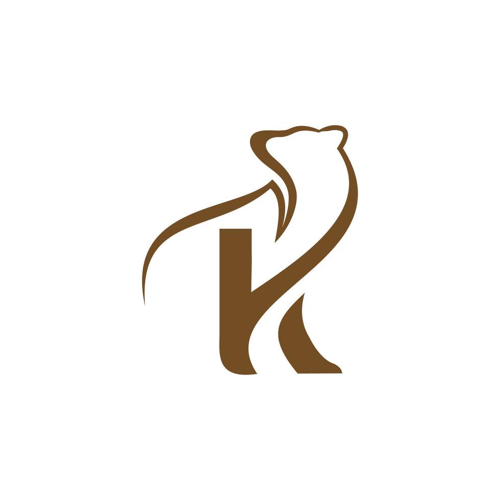 vector del logotipo de la letra k del oso