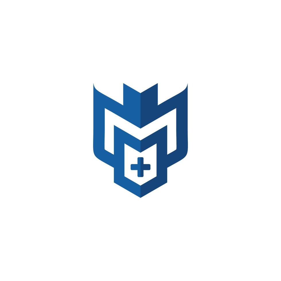 vector de logotipo de letra m médica